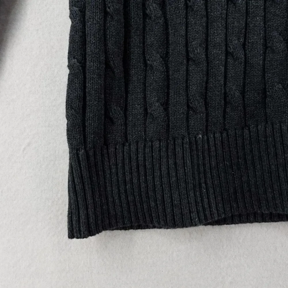 Polo Ralph Lauren Cable Knit Knitted Slim Fit Sweatshirt Grey XXL